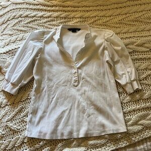 Veronica Beard Ivory Button-Down Blouse